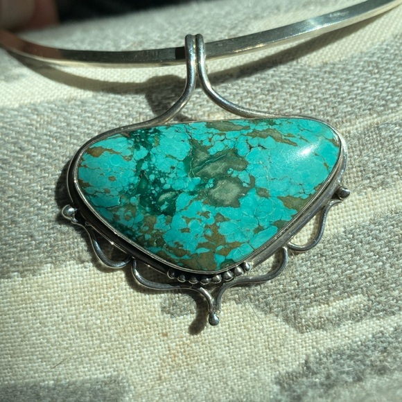 Massive Chrysacolla Sterling Pendant - Picture 7 of 7